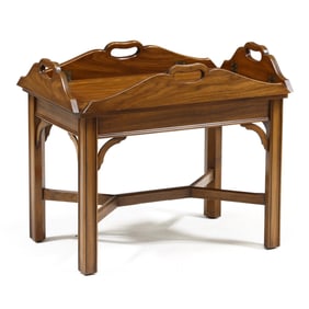 Henkel Harris, Chippendale Style Butler's Tray on Stand