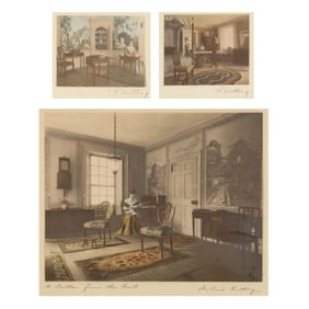 Wallace Nutting (American, 1861-1941), Three Hand-Colored Photographs