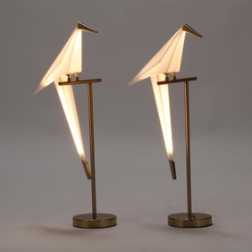 Pair of Origami Bird Table Lamps