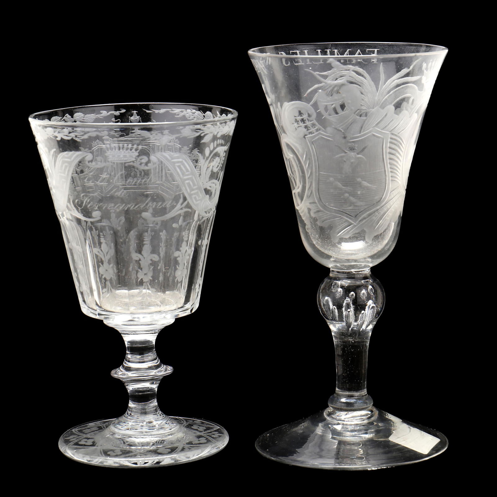 Two 18th Century Engraved Drinking Glasses (1 of 7)