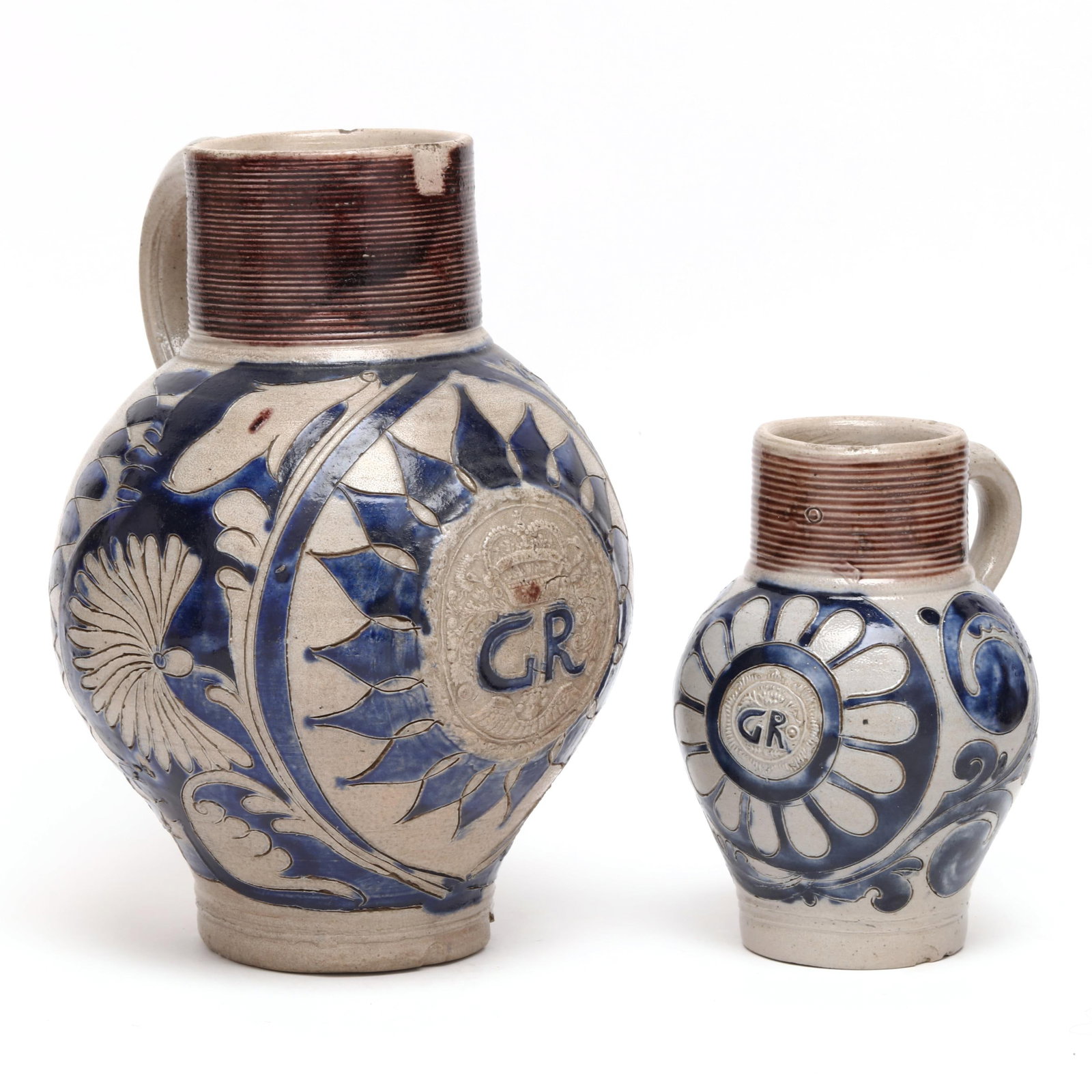 Two Westerwald Stoneware Jugs (1 of 6)