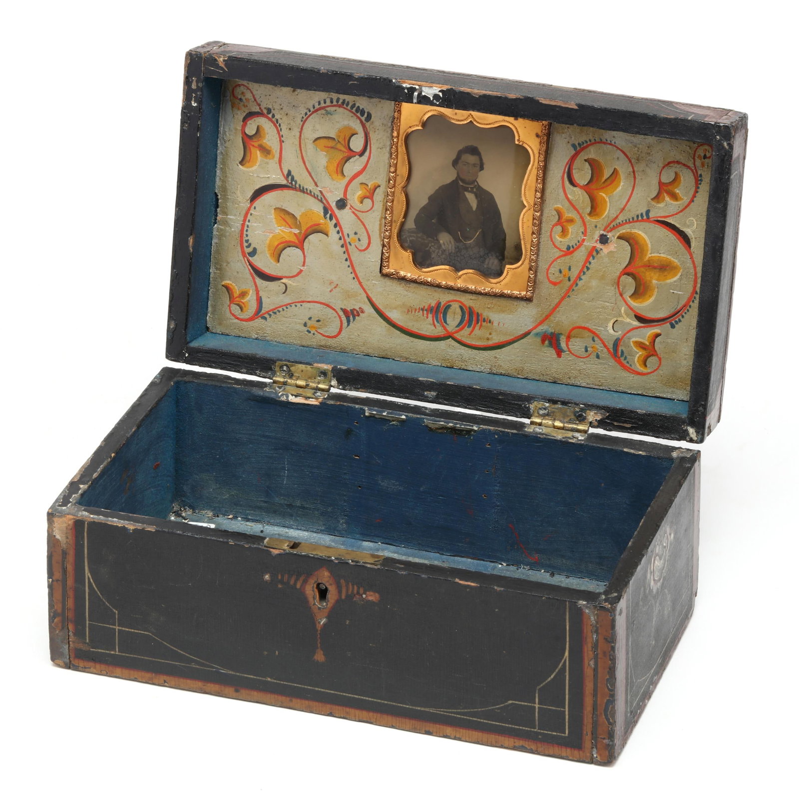 19th Century Paint-Decorated Box with Ambrotype (1 of 6)