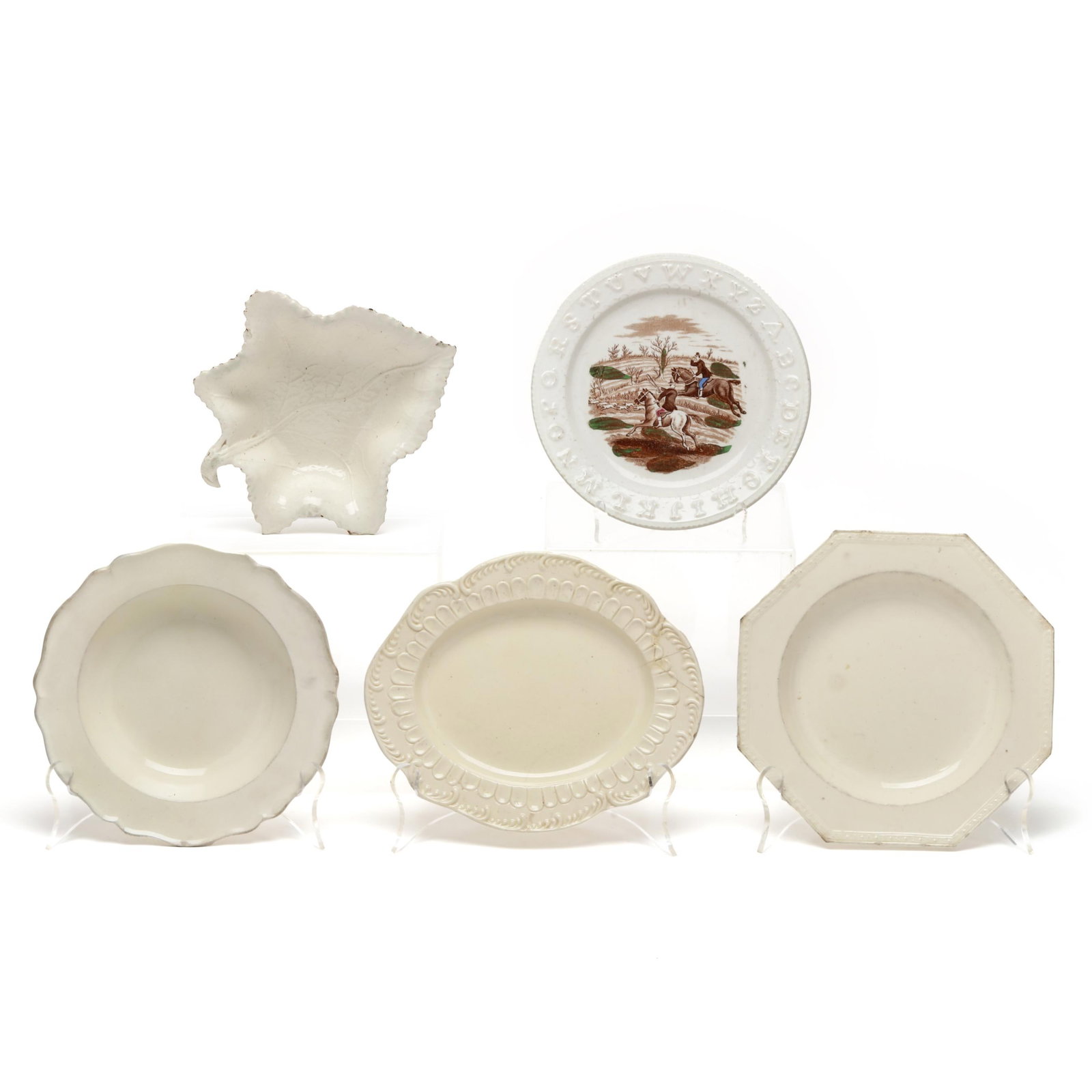 A Group of Five Creamware Plates (1 of 7)