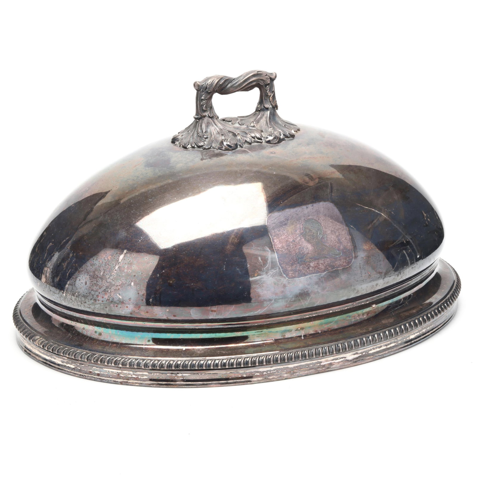 Old Sheffield Plate Meat Dome, with Armorial Portrait of an African (1 of 5)