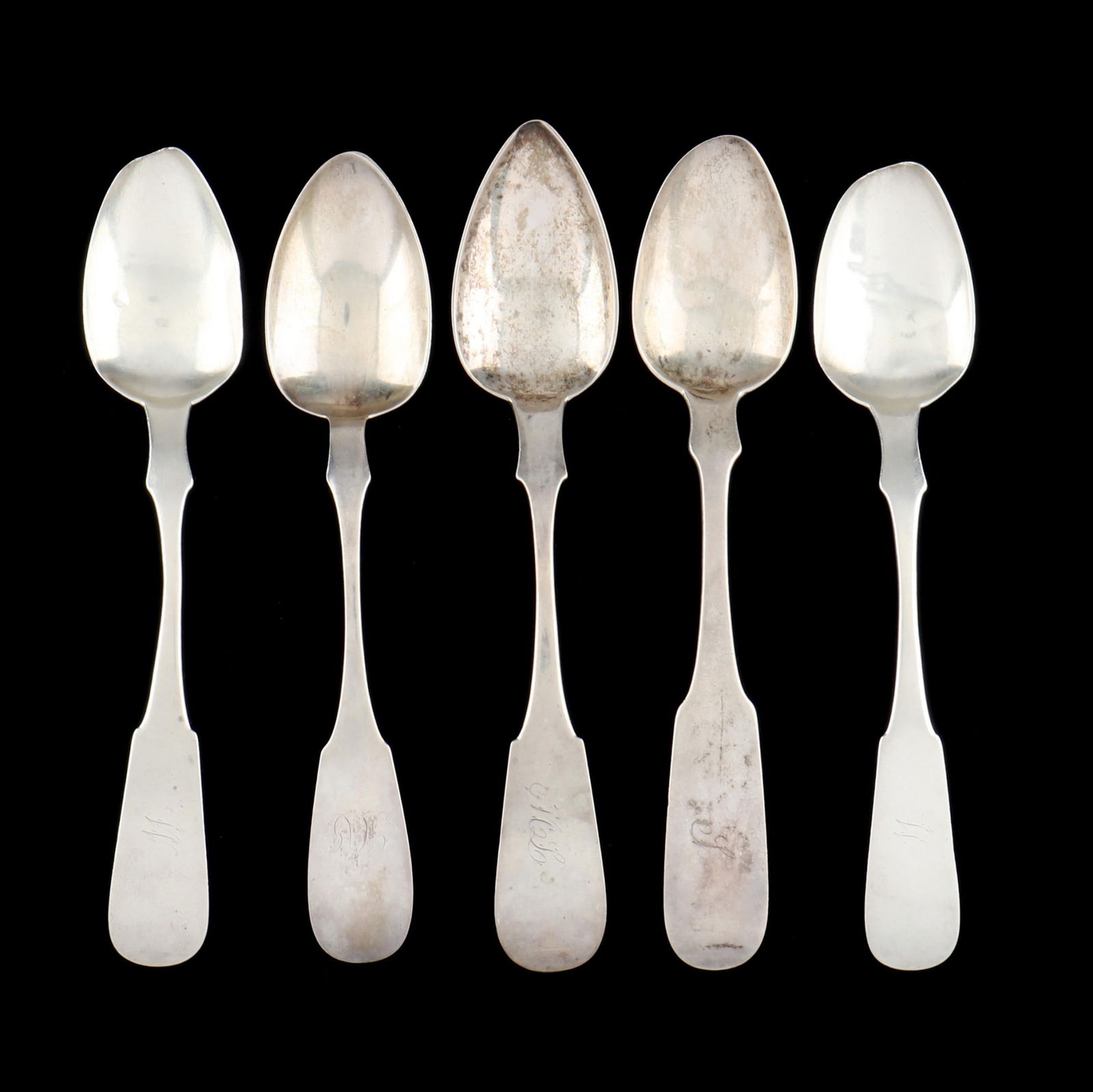Five Coin Silver Tablespoons, Mark of William H. White (1 of 3)