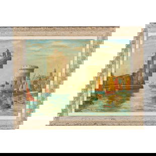 Pierre Philippe Bertrand (French, 1884-1975), La Ville de La Rochelle: Pierre Philippe Bertrand (French, 1884-1975), La Ville de La Rochelleoil on canvas, signed at lower left, presented in the likely original frame with linen liner. Stretcher size 21 1/4 x 29 in.; Frame