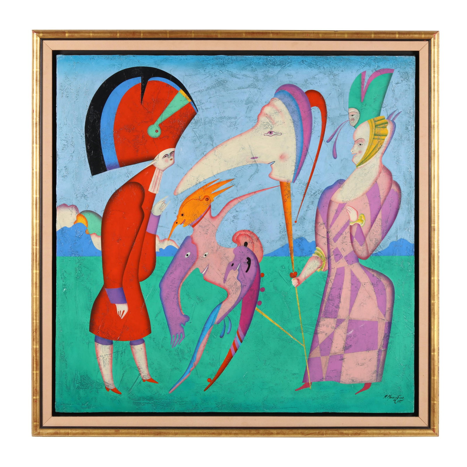 Mihail Chemiakin (Russian-American, b. 1943),  Carnival at St. Petersburg: La Femme Mysterieuse (1 of 10)