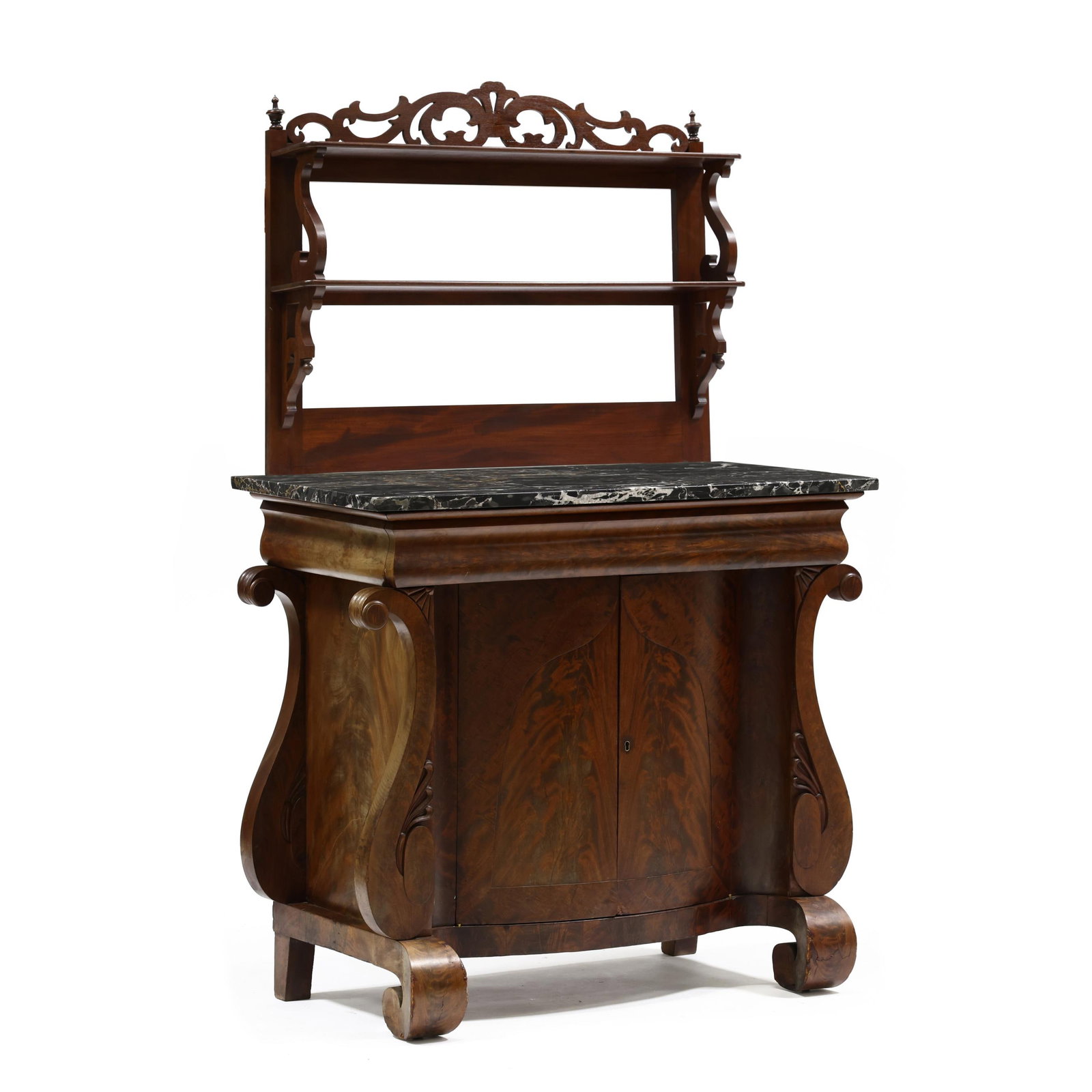 attributed Thomas Day, Late Classical Marble Top Mahogany Mixing Cabinet (1 of 17)