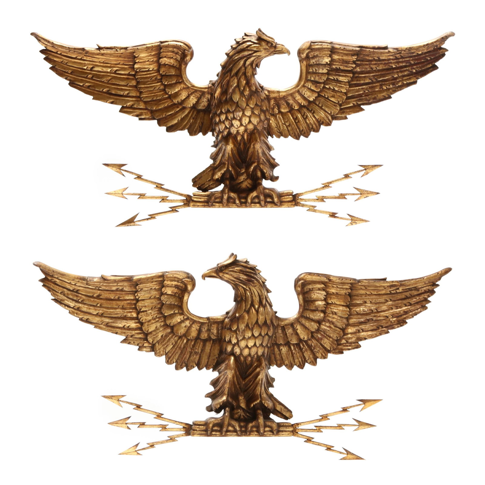 Pair of Neoclassical Style Carved Giltwood Eagle Wall Ornaments (1 of 8)