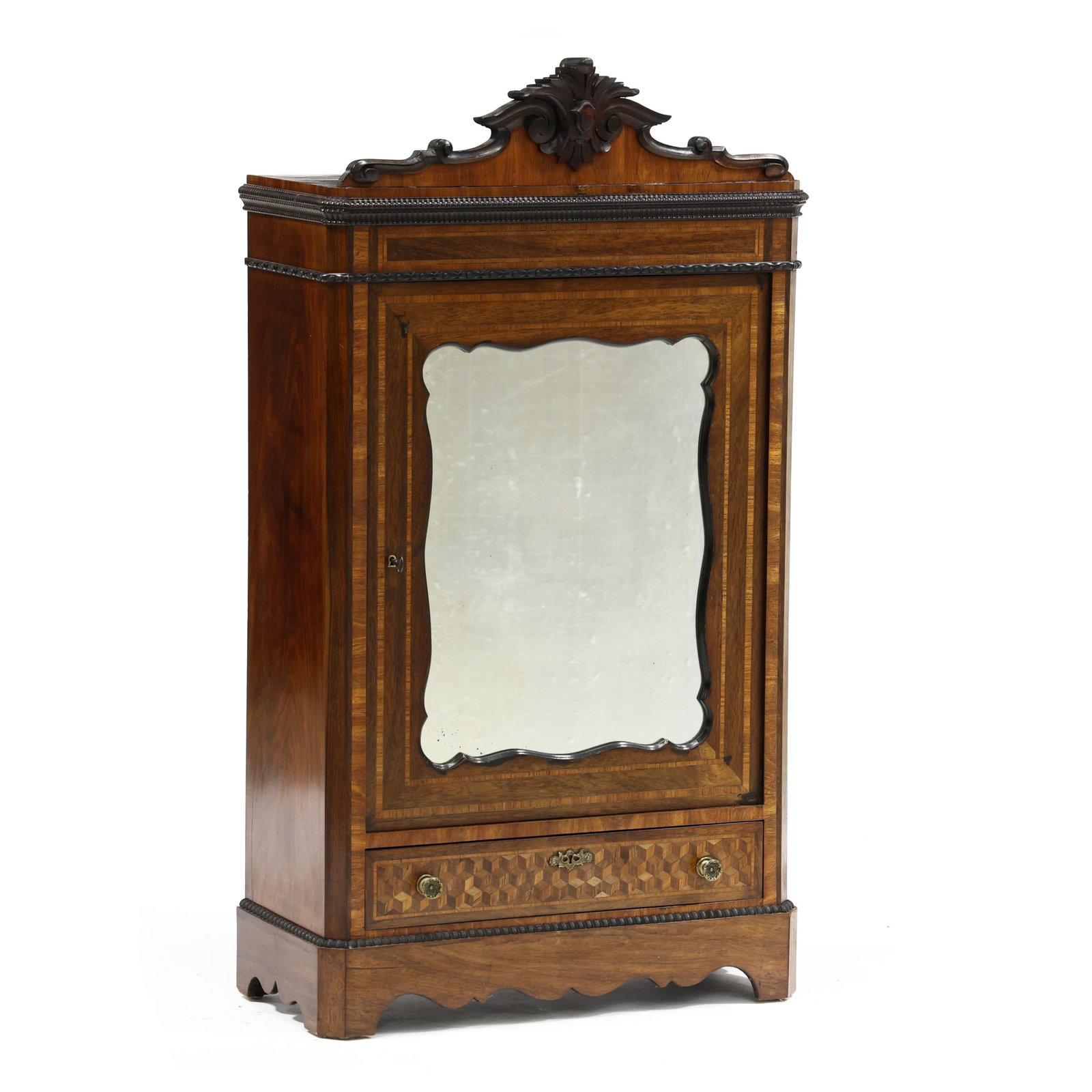 English Child's Inlaid Mahogany Wardrobe (1 of 6)