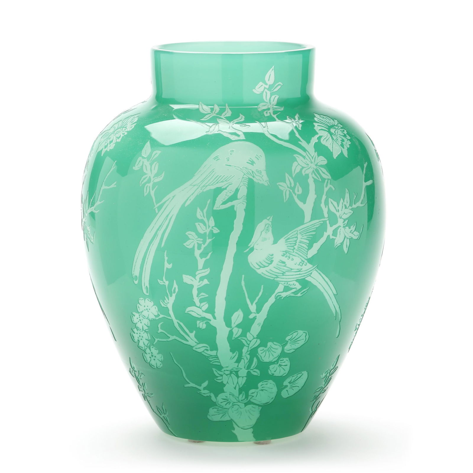Frederick Carder Era Steuben Jade ACB Chinoiserie Vase (1 of 7)
