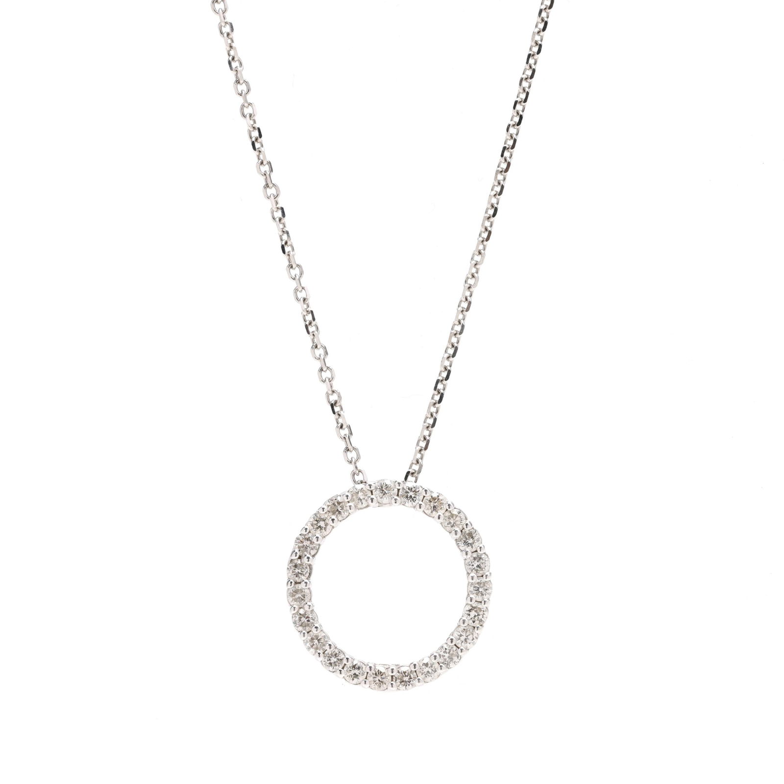 White Gold and Diamond Circle Pendant (1 of 4)