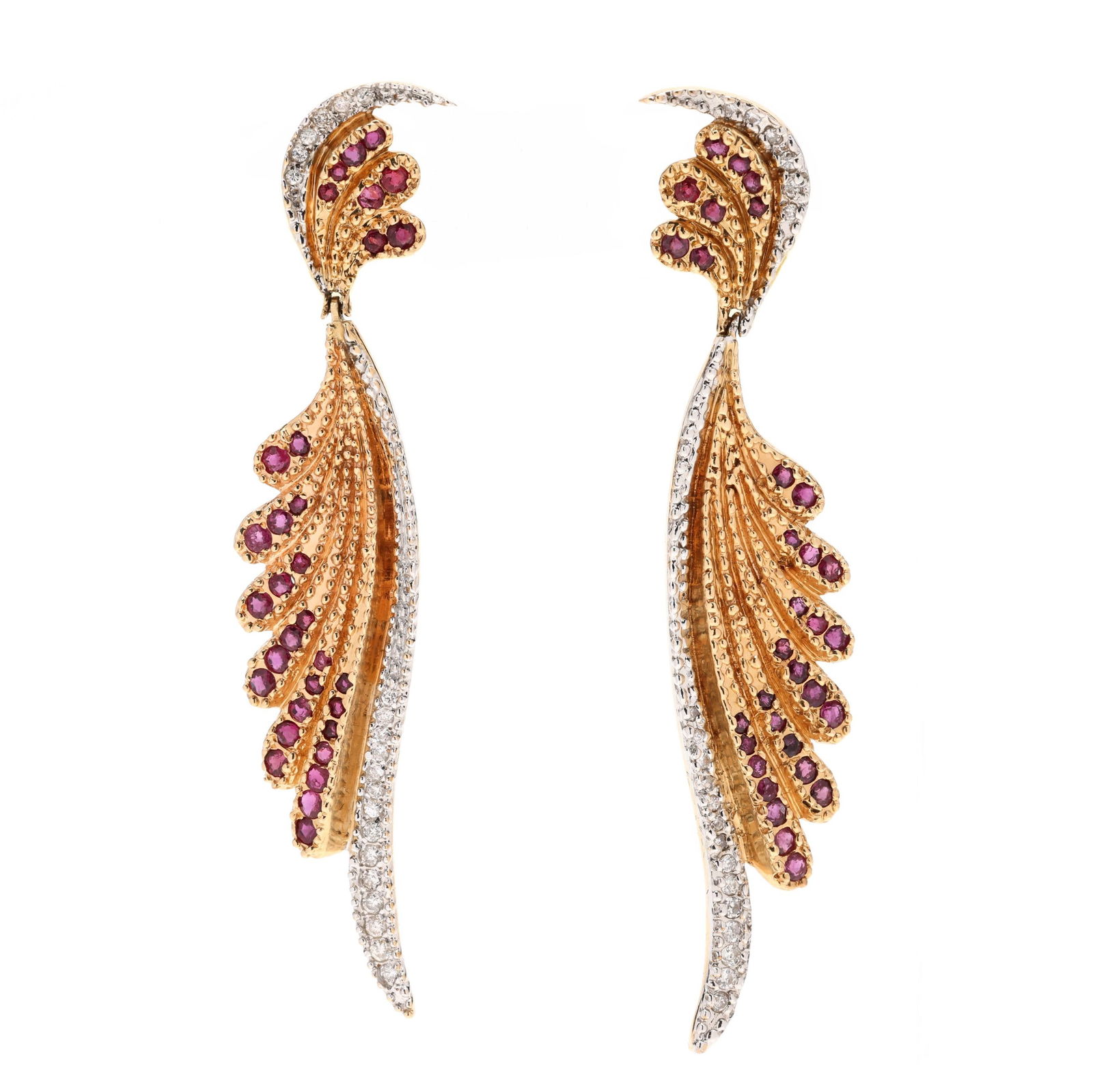 Gold, Diamond, and Ruby  Fantasy  Earrings, Erté (1 of 4)