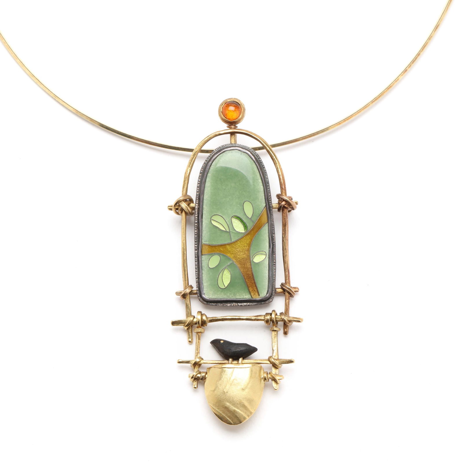 Gold, Silver, Enamel, and Gem-Set Necklace / Brooch, Carolyn Morris Bach (1 of 5)