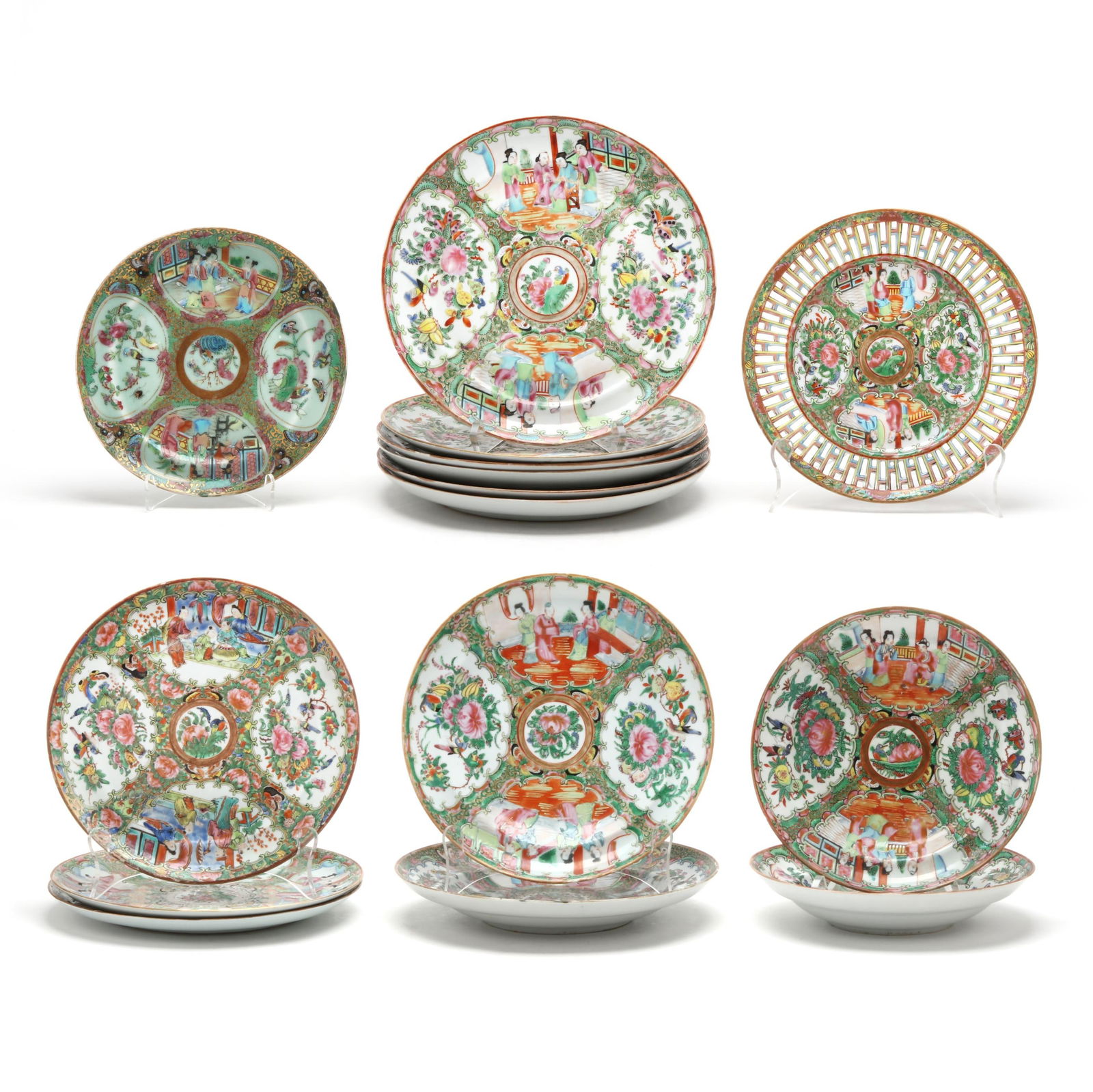 A Large Group of Chinese Export Rose Medallion Porcelain (1 of 8)