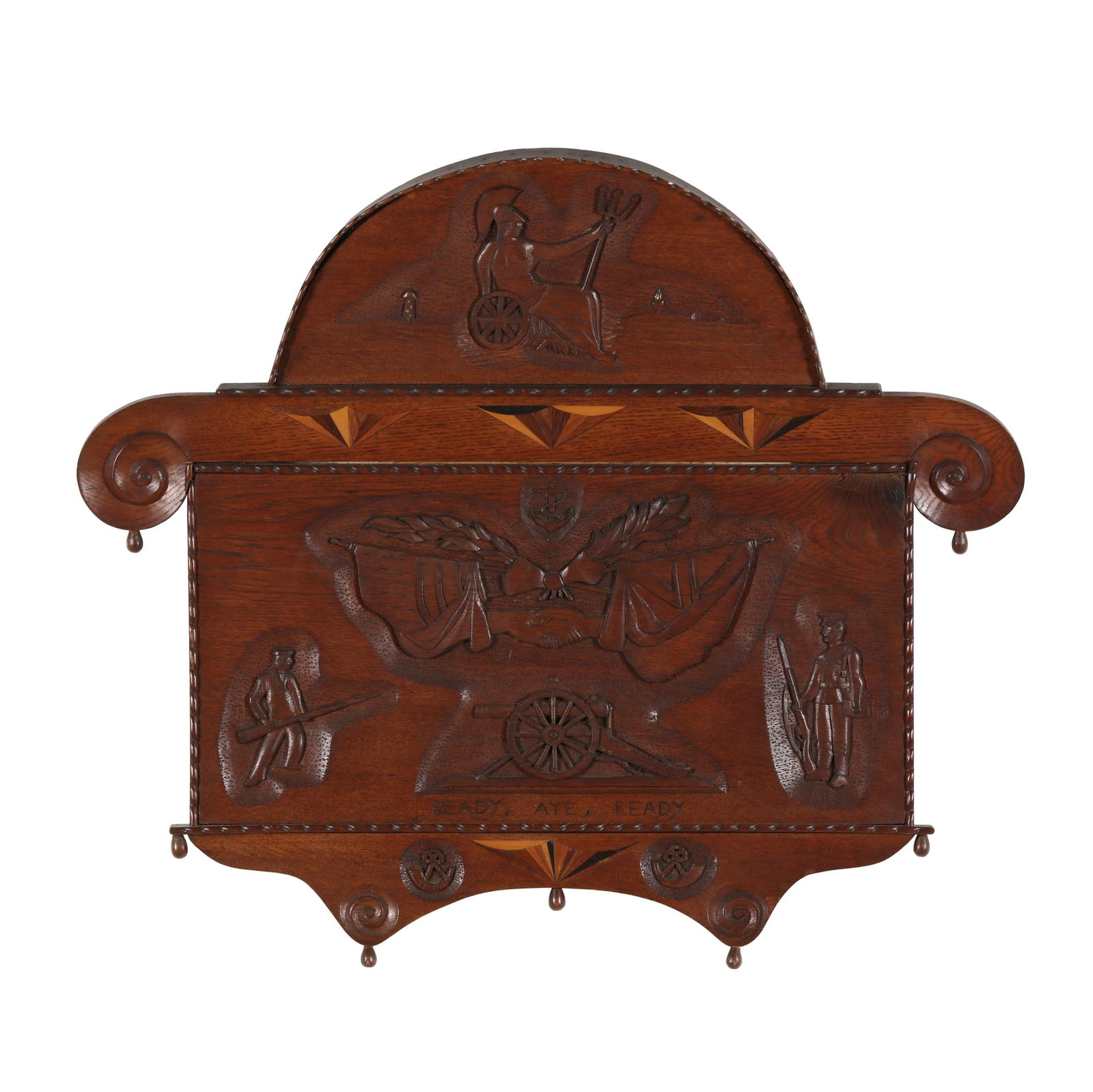 A Canadian WWI Carved and Inlaid Commemorative Wall Plaque (1 of 10)