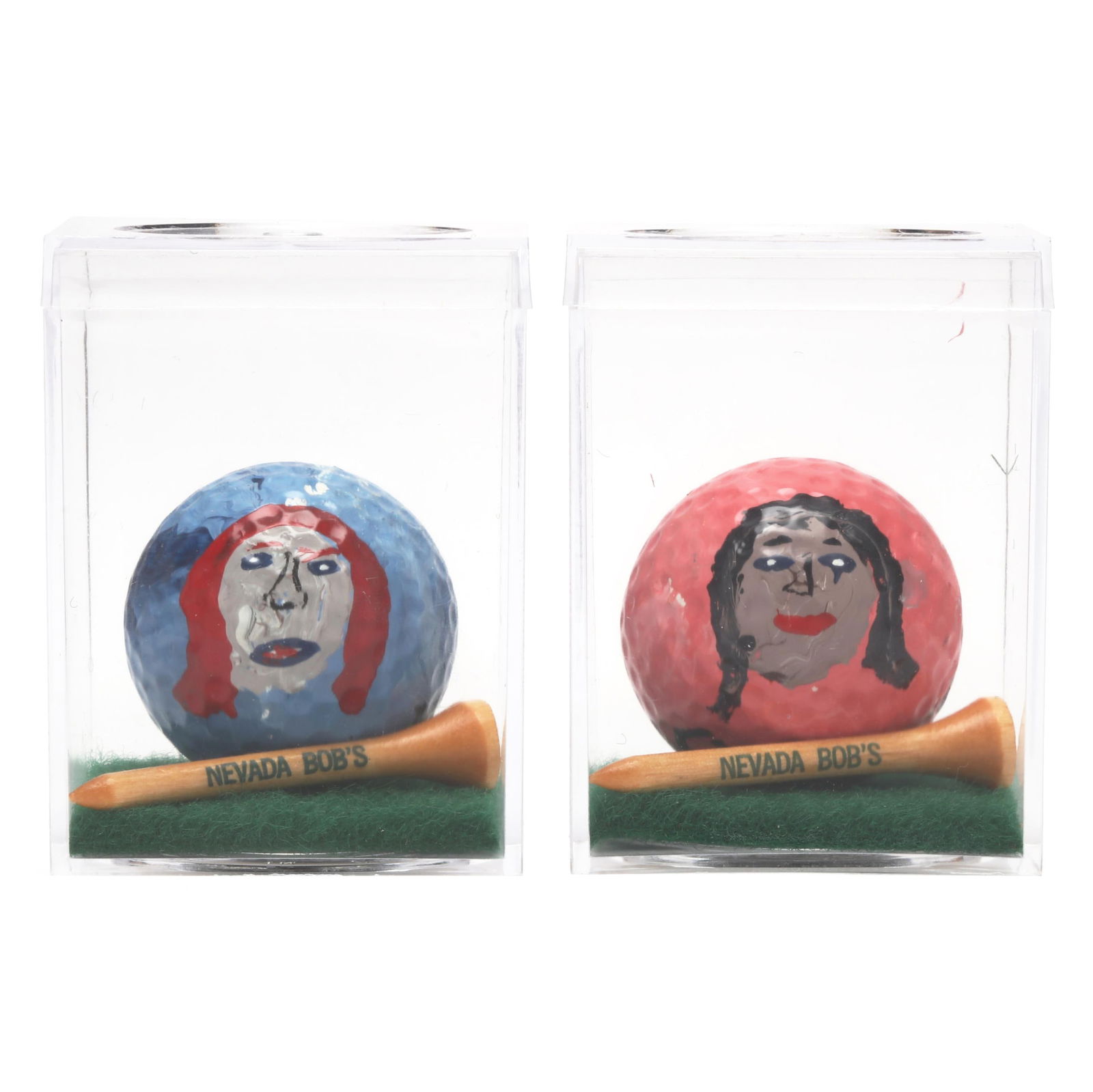 Sam "The Dot Man" McMillan (NC, 1926-2018), Two Paint Decorated Golf Balls (1 of 5)