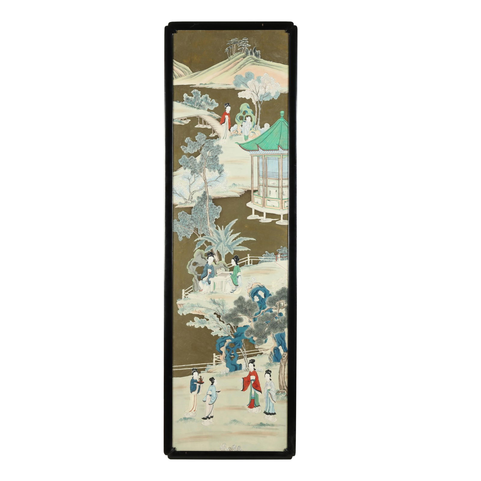 Attributed to Gracie, A Framed Chinoiserie Hand Painted Wallpaper Panel (1 of 4)