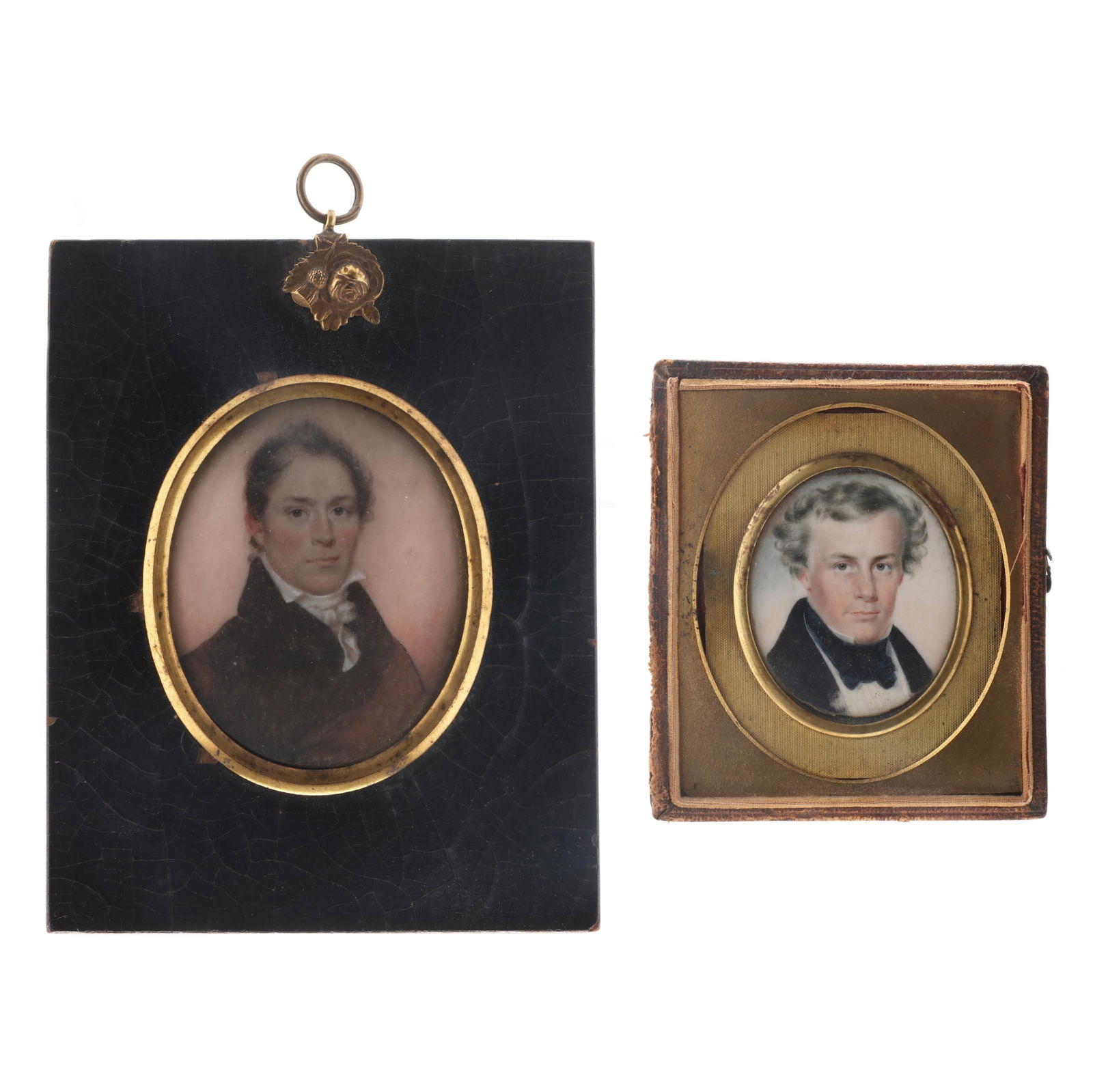 French School (Mid 19th Century), Two Miniature Portraits of Gentlemen (1 of 4)