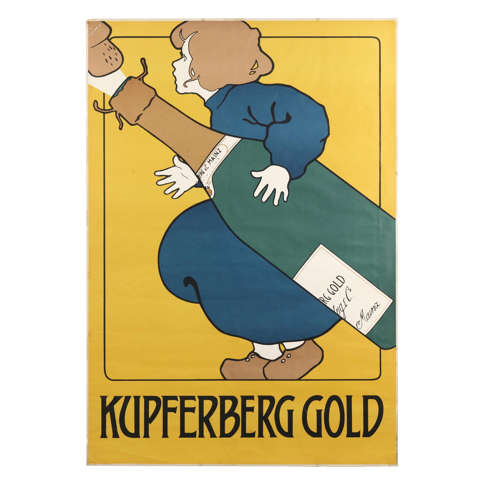 Leopoldo Metlicovitz (Italian, 1868-1944), Kupferberg Gold Poster: Leopoldo Metlicovitz (Italian, 1868-1944), Kupferberg Gold Postera lithographic poster in colors, circa 1914, printed and published by Arti Grafiche Ricordi, unframed, presented with a backing under P