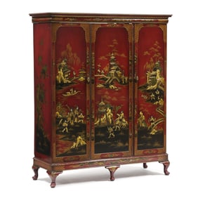 Edwardian Chinoiserie Decorated Wardrobe