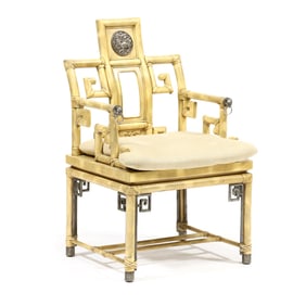 Chinese Style Painted Rattan Armchair