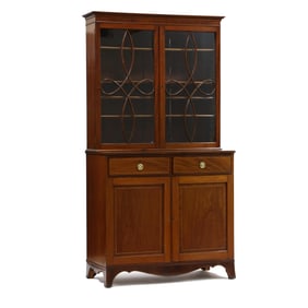 English Late Chippendale Mahogany China Press