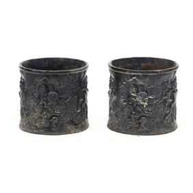 Pair of Cast Iron Jardinieres