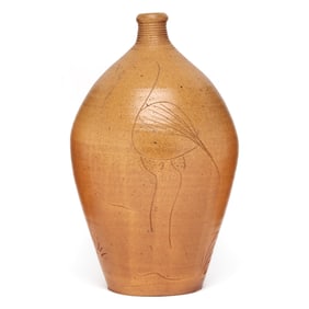 Mark Hewitt (English / NC, b. 1955), Tall Crane Decorated Jug