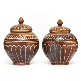 Daniel Johnston (Seagrove, NC), Two Lidded Jars