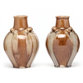 Daniel Johnston (Seagrove, NC), Two Loop-Handled Vases