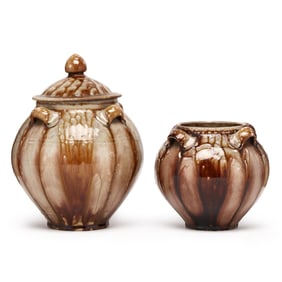 Daniel Johnston (Seagrove, NC), Two Loop-Handled Jars