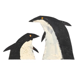 Clyde Jones (NC, b. 1938), Two Penguin Critters