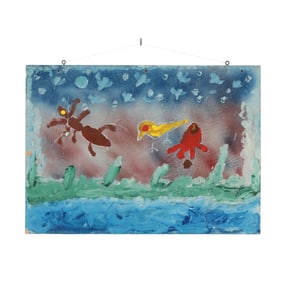 Clyde Jones (NC, b. 1938), Landscape with Critters