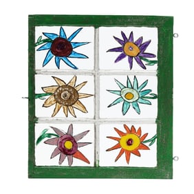 Clyde Jones (NC, b. 1938), Window with Sunflower Panes