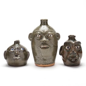 A.G. Meaders (White County, GA), Face Jug and Two Other Potters