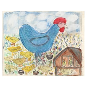 MC "5cent" Jones (American, 1917-2003), Hen with Chicks