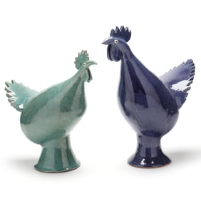 Sid and Jason Luck (Seagrove, NC), Two Roosters