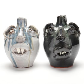 M.L. Owens (Seagrove, NC) Two Face Jugs