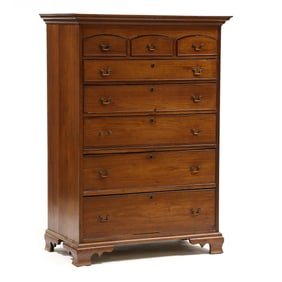 North Carolina Chippendale Walnut Semi-Tall Chest of Drawers
