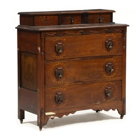 American Late Federal Inlaid Walnut Chest of Drawers