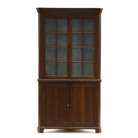 North Carolina Chippendale Walnut Corner Cupboard