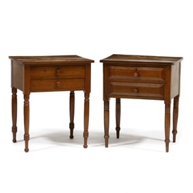 Near Pair of Southern Late Federal Walnut Stands