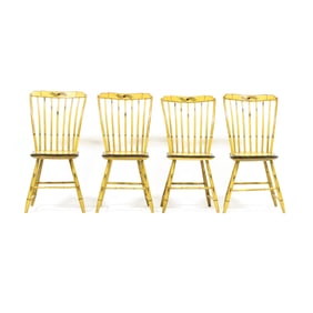 Set of Four New England Painted Windsor Side Chairs
