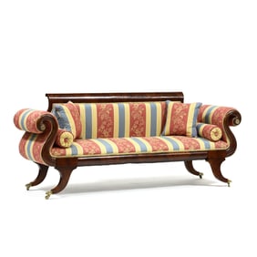 American Classical Carved Mahogany Sofa