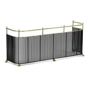 Reeded Iron and Brass Fire Fender