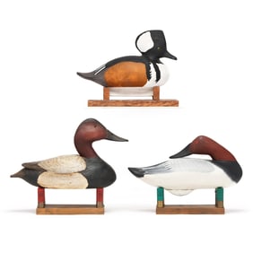 Three Signed Folk Carved Decoys