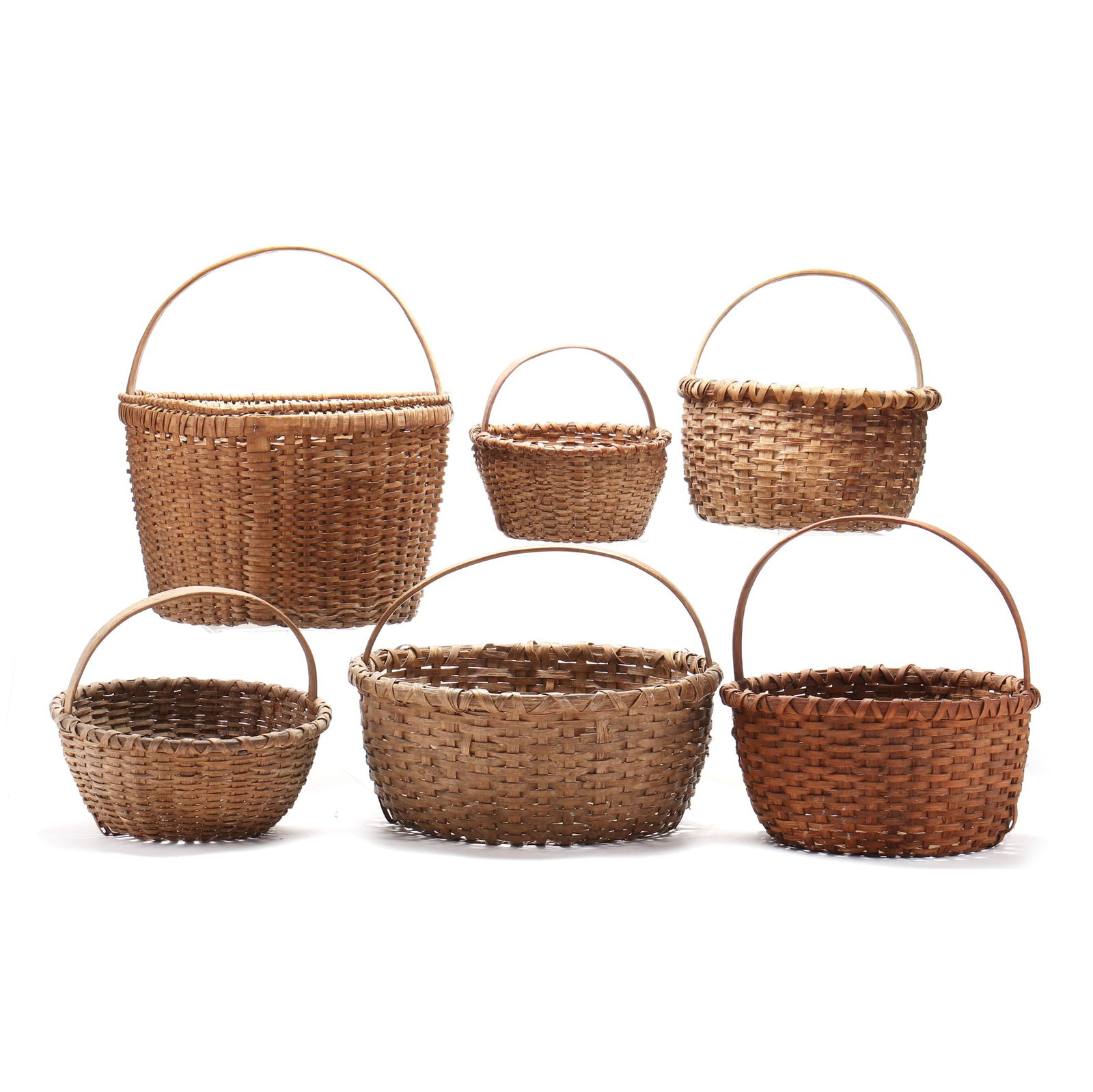 Six Vintage Southern White Oak Baskets (1 of 10)