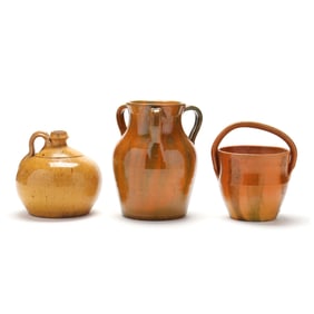 Three Vessels, Attributed Teague's Pottery, NC