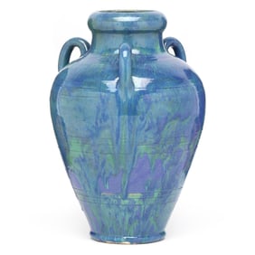 Attributed Duck Teague (Teague's Pottery, Robbins, NC), Three Handled Vase